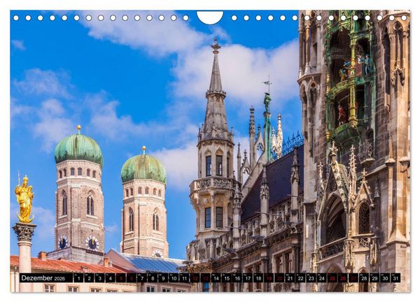 Produktbild: M&Uuml;NCHEN Impressionen einer Weltstadt (Wandkalender 2026 DIN A4 quer), CALVENDO Monatskalender