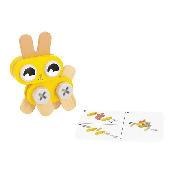 Produktbild: Holz-Bauset mit Hund, Katze & Hase &ndash; Konstruktionsspiel ab 3 Jahren