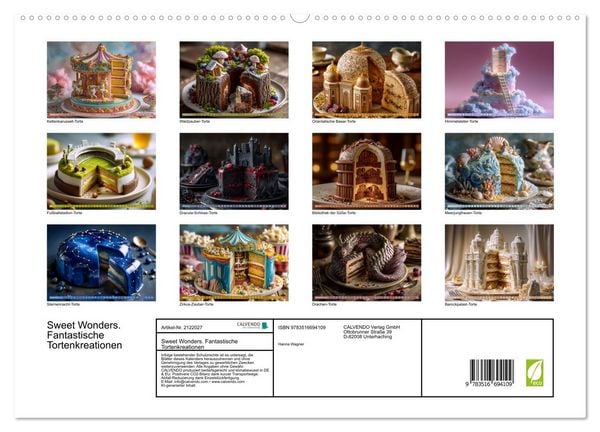 Produktbild: Sweet Wonders. Fantastische Tortenkreationen (hochwertiger Premium Wandkalender 2026 DIN A2 quer), Kunstdruck in Hochglanz