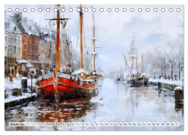 Produktbild: Hafenkante - Ein Leben mit und f&uuml;r den Hafen (Tischkalender 2026 DIN A5 quer), CALVENDO Monatskalender