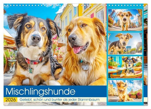 Produktbild: Mischlingshunde. Geliebt, sch&ouml;n und bunter als jeder Stammbaum (Wandkalender 2026 DIN A3 quer), CALVENDO Monatskalender