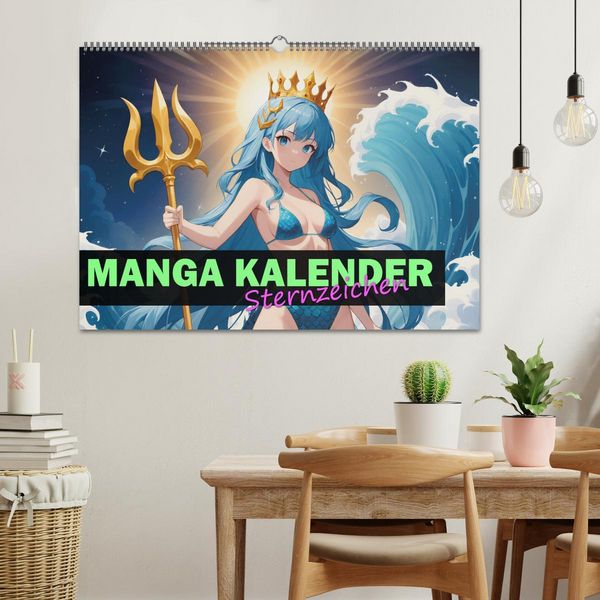 Produktbild: Manga Kalender Sternzeichen (Wandkalender 2026 DIN A2 quer), CALVENDO Monatskalender