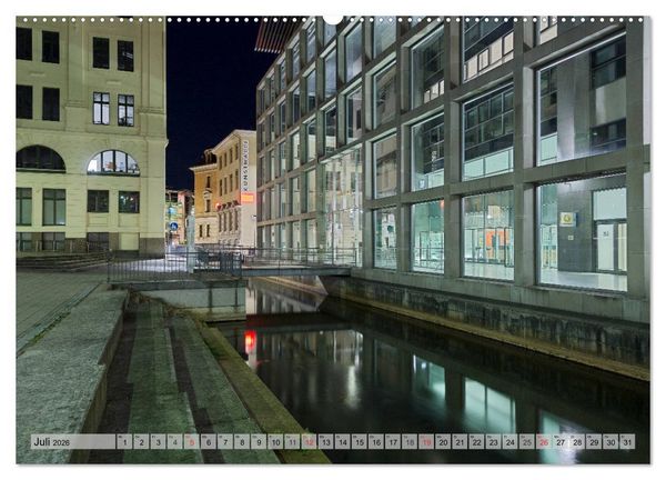 Produktbild: Leipzig - Fotografiert bei Nacht von Michael Allmaier (Wandkalender 2026 DIN A2 quer), CALVENDO Monatskalender