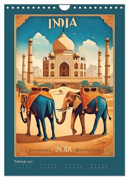 Produktbild: Exotic Travel Poster - nostalgische Abenteuerreisen um die Welt (Wandkalender 2027 DIN A4 hoch), CALVENDO Monatskalender