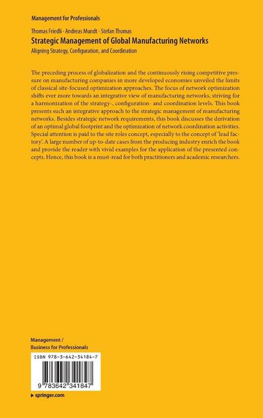 Produktbild: Strategic Management of Global Manufacturing Networks