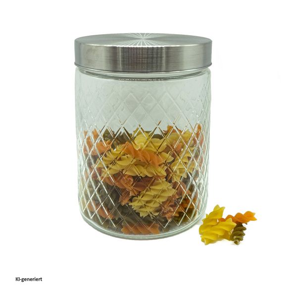 Produktbild: neuetischkultur Vorratsglas mit Edelstahldeckel Rauten-Pr&auml;gung