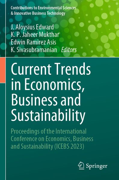 Produktbild: Current Trends in Economics, Business and Sustainability