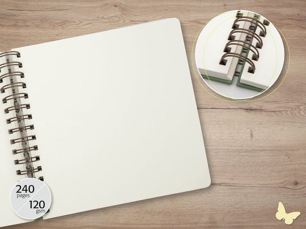 Produktbild: SIGEL JQ100 Spiral-Notizbuch Jolie, Golden Rain, ca. A5 quadratisch, blanko