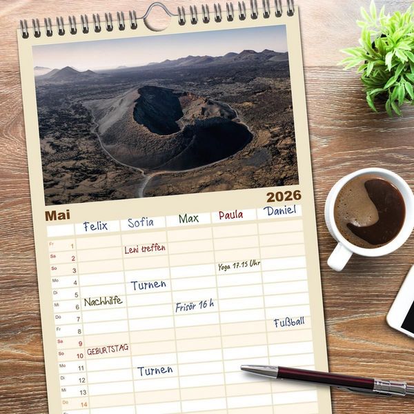 Produktbild: Familienplaner 2026 - Die Kanaren &ndash; Faszinierende Inseln im Atlantik mit 5 Spalten (Wandkalender, 21 x 45 cm) CALVENDO