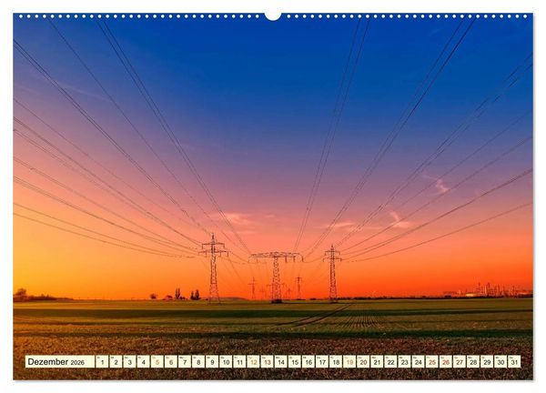Produktbild: Strommasten - Wege des Stroms (hochwertiger Premium Wandkalender 2026 DIN A2 quer), Kunstdruck in Hochglanz