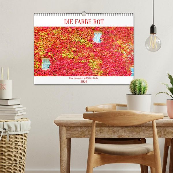 Produktbild: DIE FARBE ROT (Wandkalender 2026 DIN A3 quer), CALVENDO Monatskalender