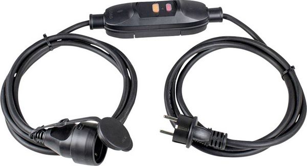 AS Schwabe 45222 Personenschutz-Verlängerungskabel PRCD 230V Schwarz IP44