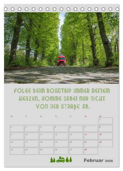 Produktbild: Roadtrips - Urlaub auf R&auml;dern (Tischkalender 2026 DIN A5 hoch), CALVENDO Monatskalender