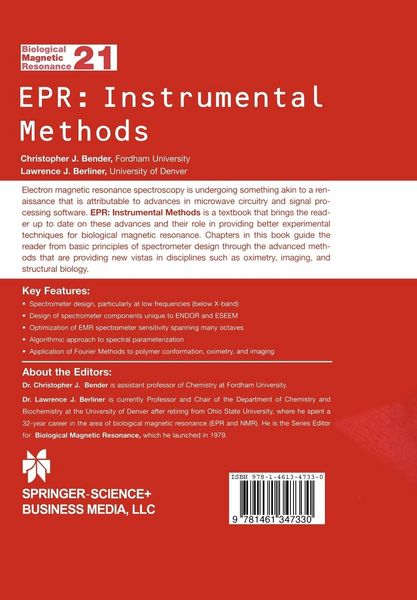 Produktbild: EPR: Instrumental Methods