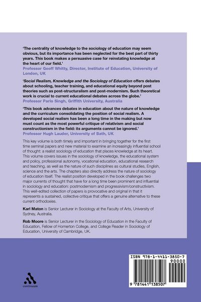 Produktbild: Social Realism, Knowledge and the Sociology of Education