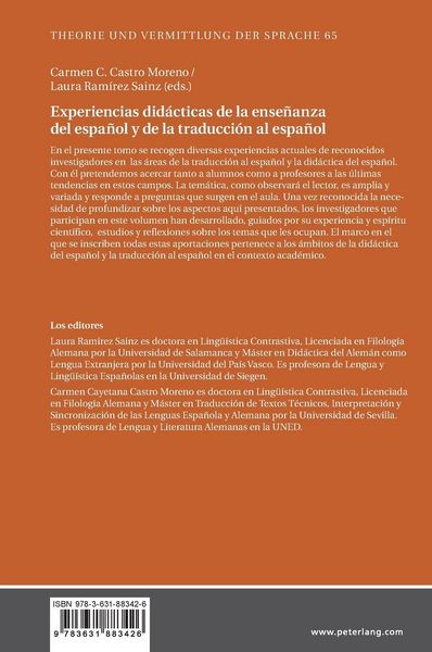 Produktbild: Experiencias did&aacute;cticas de la ense&ntilde;anza del espa&ntilde;ol y de la traducci&oacute;n al espa&ntilde;ol