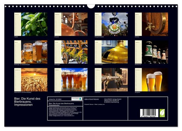 Produktbild: Bier. Die Kunst des Bierbrauens. Impressionen (Wandkalender 2026 DIN A3 quer), CALVENDO Monatskalender