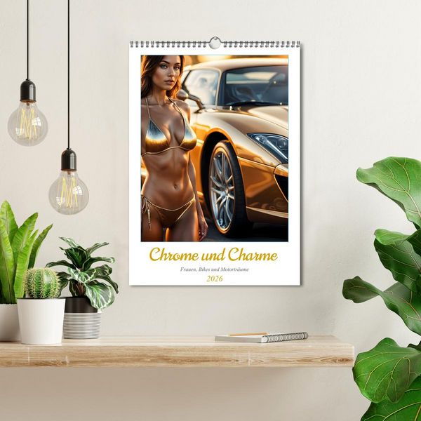 Produktbild: Chrome und Charme - Frauen, Bikes und Motortr&auml;ume (Wandkalender 2026 DIN A3 hoch), CALVENDO Monatskalender