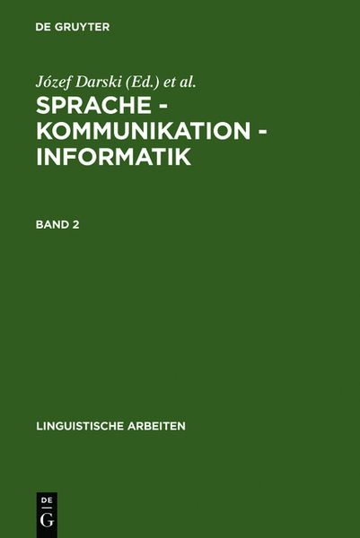 Produktbild: Sprache &ndash; Kommunikation &ndash; Informatik. Band 2