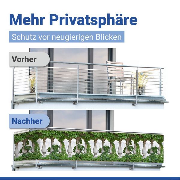 Produktbild: Balkon-Sichtschutz Mod. Efeu-Zaun, 5 m, UV- und witterungsbest&auml;ndig