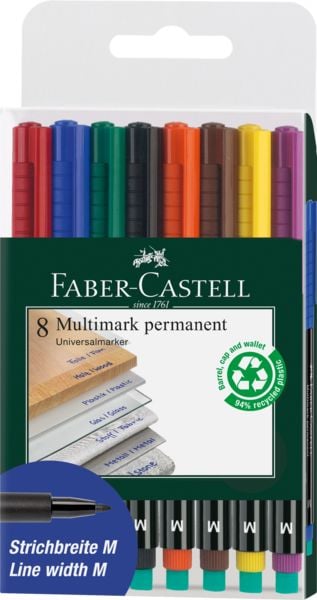 Produktbild: Faber-Castell Marker Multimark 1525 M permanent, 8er Set