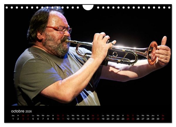 Produktbild: Jazz Trompettes (Calendrier mural 2026 DIN A4 vertical), CALVENDO calendrier mensuel