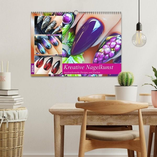 Produktbild: Kreative Nagelkunst. Ausdrucksstarke Designs und Farben (Wandkalender 2026 DIN A3 quer), CALVENDO Monatskalender