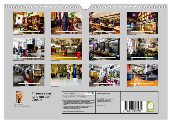 Produktbild: Friseursalons rund um den Globus (Wandkalender 2026 DIN A4 quer), CALVENDO Monatskalender