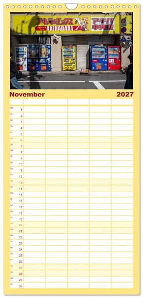 Produktbild: Familienplaner 2027 - Tokios bunte Automatenwelt mit 5 Spalten (Wandkalender, 21 x 45 cm) CALVENDO