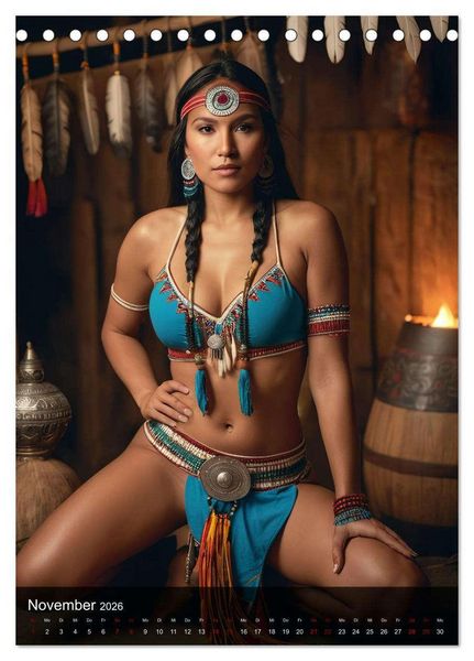 Produktbild: Native American Girls (Tischkalender 2026 DIN A5 hoch), CALVENDO Monatskalender