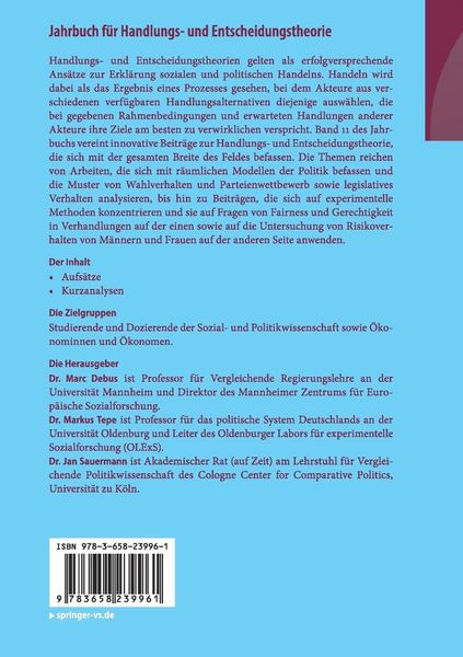 Produktbild: Jahrbuch f&uuml;r Handlungs- und Entscheidungstheorie