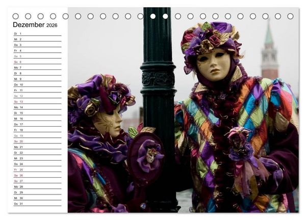 Produktbild: Carnevale di Venezia 2026 (Tischkalender 2026 DIN A5 quer), CALVENDO Monatskalender