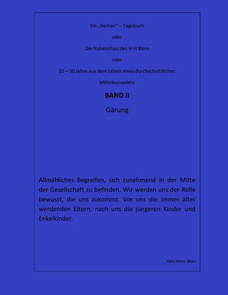 Produktbild: Die Nabelschau des H-H Blom - Band II
