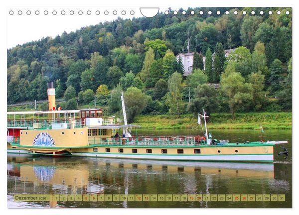 Produktbild: Seitenraddampfer &ndash; In Sachsen von K&ouml;nigstein bis Bad Schandau (Wandkalender 2026 DIN A4 quer), CALVENDO Monatskalender