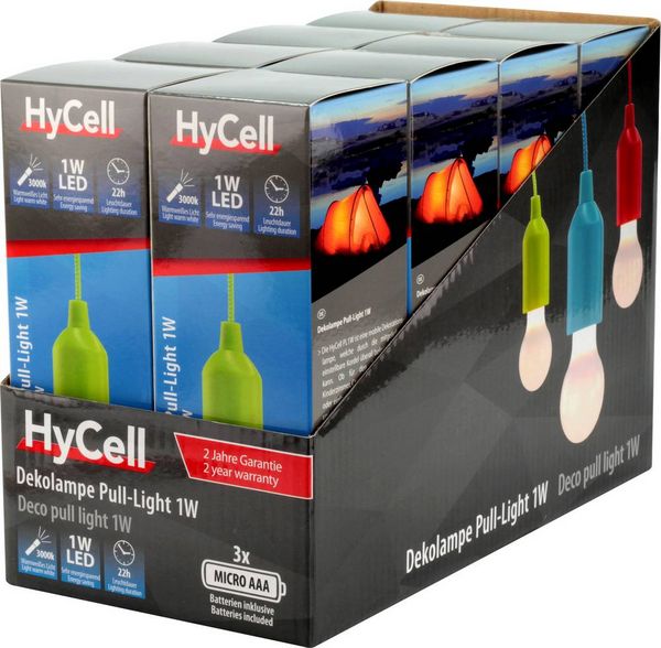 Produktbild: HyCell 1600-0175 Pull-Light PL LED Camping-Leuchte 25 lm batteriebetrieben 50 g Gr&uuml;n