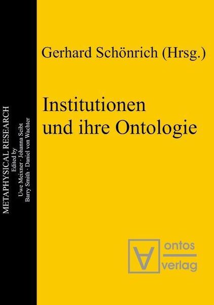 Produktbild: Institutionen und ihre Ontologie