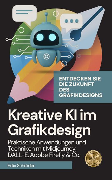 Produktbild: Kreative KI im Grafikdesign: Praktische Anwendungen und Techniken mit Midjourney, DALL-E, Adobe Firefly & Co. (KI einfach erkl&auml;rt)