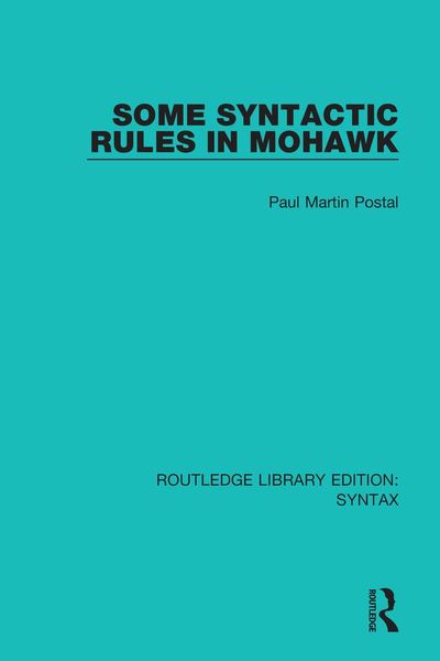 Produktbild: Some Syntactic Rules in Mohawk