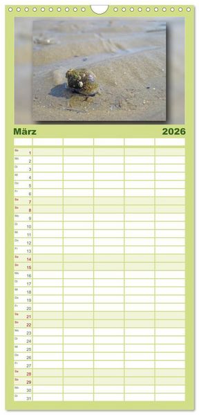 Produktbild: Familienplaner 2026 - Baltrum - Ein Tag am Strand mit 5 Spalten (Wandkalender, 21 x 45 cm) CALVENDO