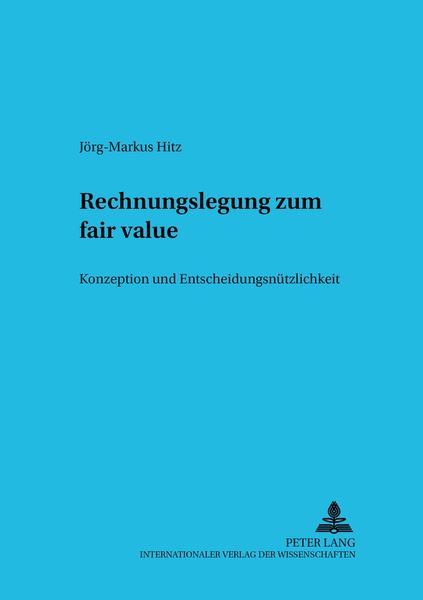 Produktbild: Rechnungslegung zum fair value