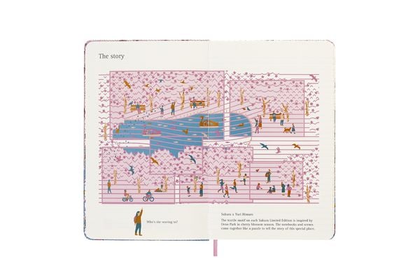Produktbild: Moleskine Notizbuch Sammlerbox - Sakura, Large/A5, Liniert, Stoffeinband