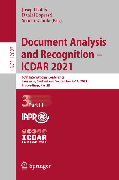 Produktbild: Document Analysis and Recognition &ndash; ICDAR 2021