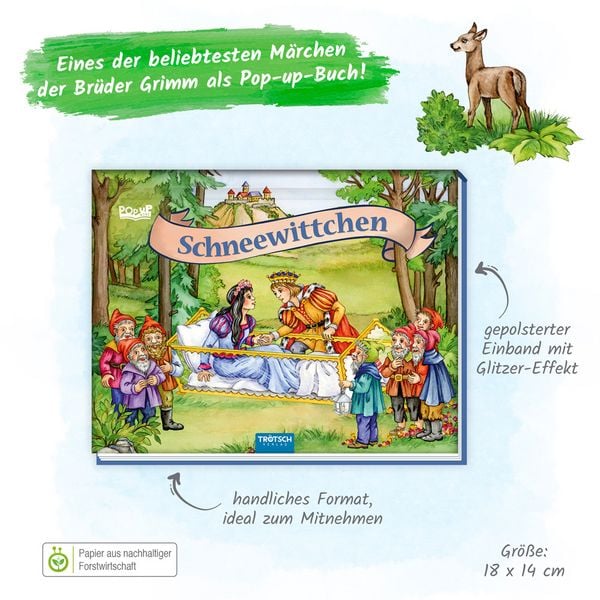 Produktbild: Tr&ouml;tsch M&auml;rchenbuch Pop-up-Buch Schneewittchen