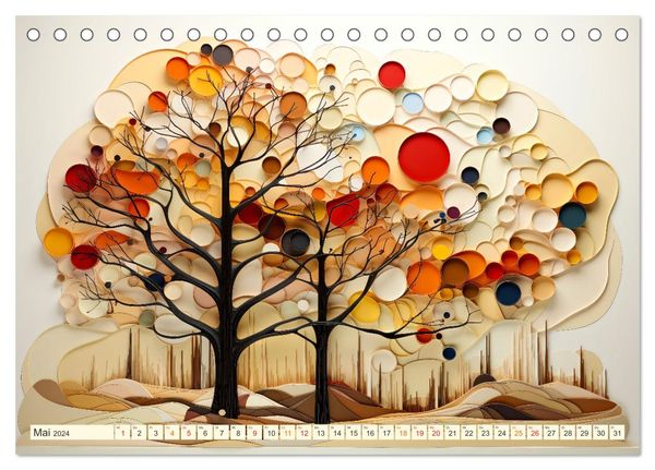Baum Kunst (Tischkalender 2024 DIN A5 quer), CALVENDO Monatskalender' - ' Tischkalender 