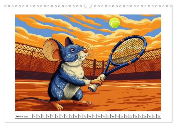 Produktbild: Tierische Olympioniken &ndash; Ein farbenfroher KI-Kalender (Wandkalender 2026 DIN A3 quer), CALVENDO Monatskalender