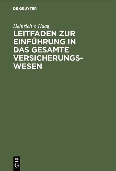 Produktbild: Leitfaden zur Einf&uuml;hrung in das gesamte Versicherungswesen