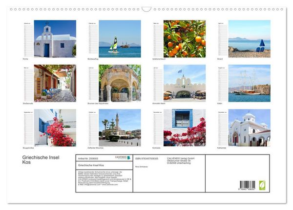 Produktbild: Griechische Insel Kos (Wandkalender 2026 DIN A2 quer), CALVENDO Monatskalender
