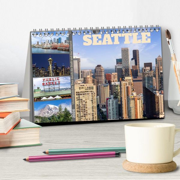 Produktbild: SEATTLE Unvergessliche Tour durch die Stadt und das Umland (Tischkalender 2026 DIN A5 quer), CALVENDO Monatskalender