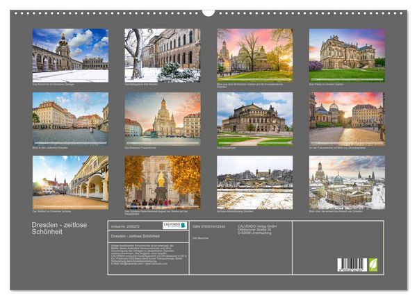 Produktbild: Dresden - zeitlose Sch&ouml;nheit (Wandkalender 2026 DIN A2 quer), CALVENDO Monatskalender