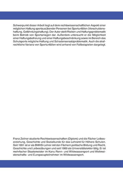 Produktbild: Haftung und Schadensersatzanspr&uuml;che bei Sportunf&auml;llen